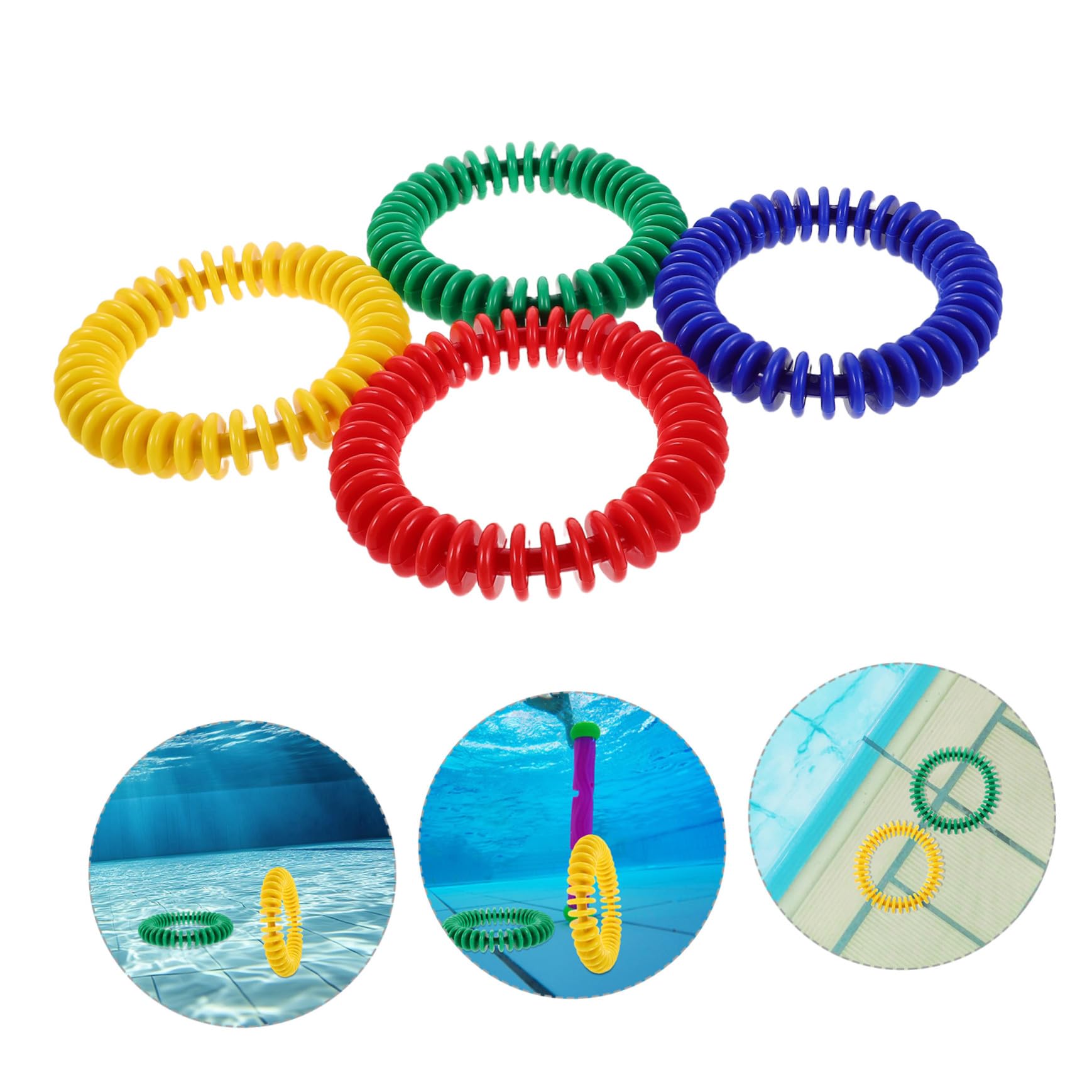 Aros de Buceo Coloridos 4 Piezas Plástico para Niños Entrenamiento
