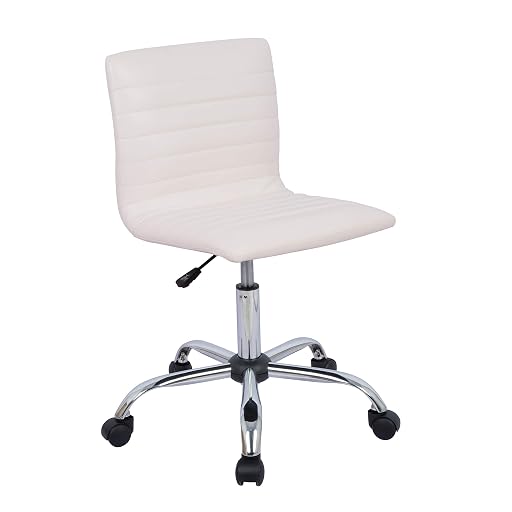 MockWares Basics Modern Low-Back Task Chair, White