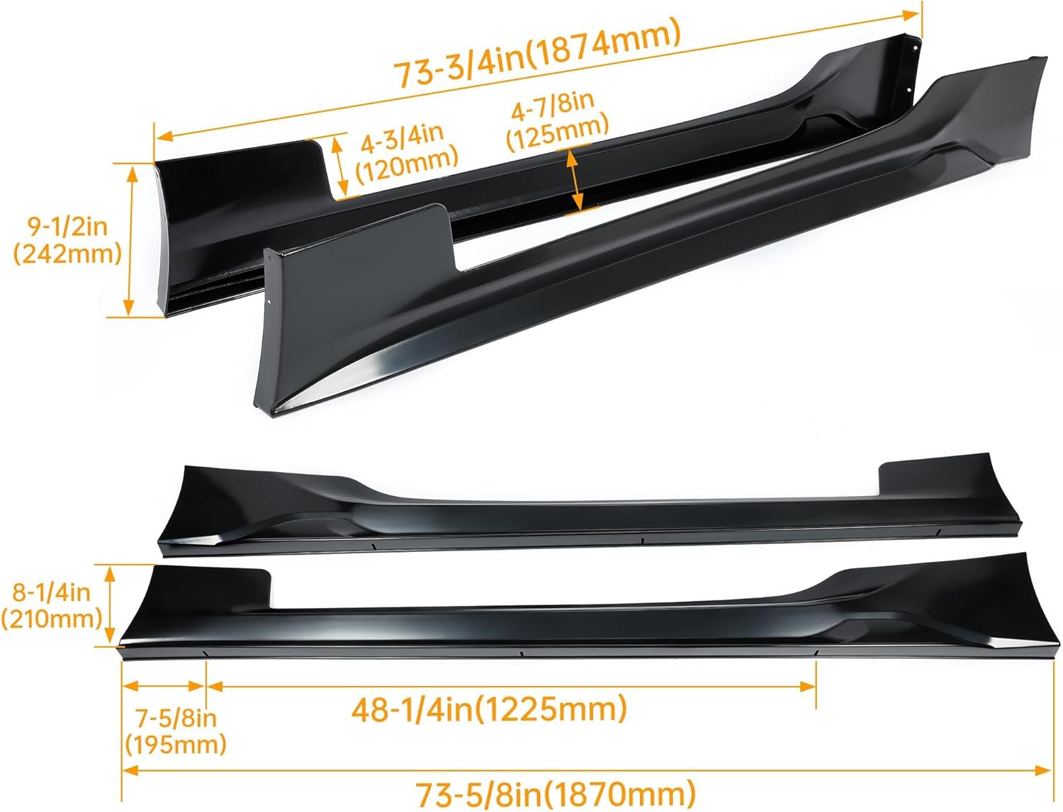KUAFU Side Skirt Rocker Panels Guard Compatible with 2012-2021 Subaru BRZ Toyota 86 Scion FR-S Extension Replacement Spoiler Body Kit Black ABS
