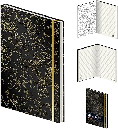 Disney Mickey Mouse - Cuaderno A5 Wiro (diseño para exteriores), 80 páginas rayadas, producto oficial