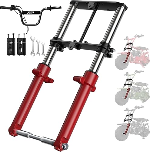 FRP Minibike - Kit de suspensión para mini horquilla delantera, color rojo, compatible con Monster Mega Moto MMB80 MMB105 80cc 105cc Motovox MBX10
