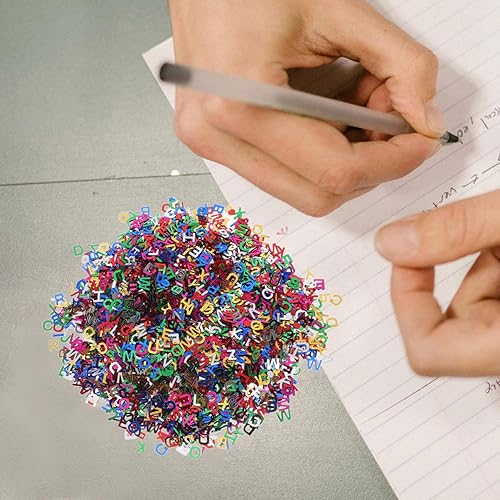 Miniatura 5 de Letras universitarias decorativas mixtas de lentejuelas del alfabeto, 3.17 ozpaquete, accesorios para manualidades hechas a mano, 0.315 in