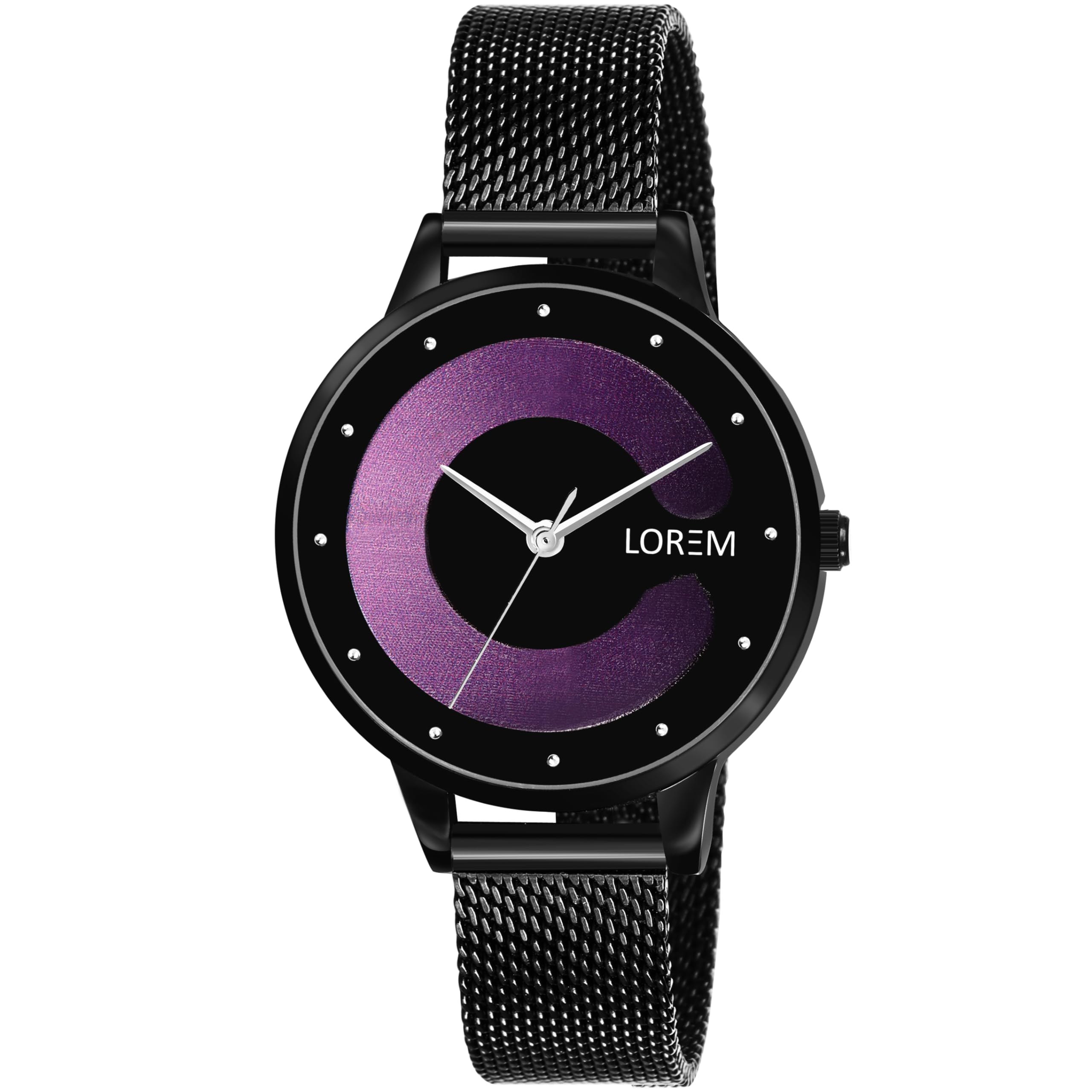 LOREM Black & Purple Stylish Dial Analog Watch for Women LR356 (B0CQTHCC45) Amazon Price History, Amazon Price Tracker