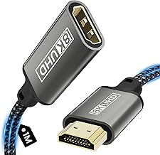 HDMI Extension Cable, HDMI Extension Cable 8K Male to Female, 48Gbps Ultra High Speed, UHD HDR ARC 3D Compatible with TV Stick, Roku, Blu-Ray, Xbox, PS5, HDTV, Laptop- 1m