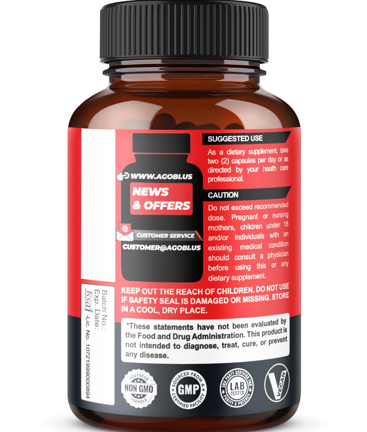Premium Berberine Supplement with Ceylon, Ashwagandha, Turmeric, Milk Thistle, Elderberry & Black Pepper - Supports Defense System, Cardiovascular & Gastrointestinal - 60 Capsules — Amazon image 8
