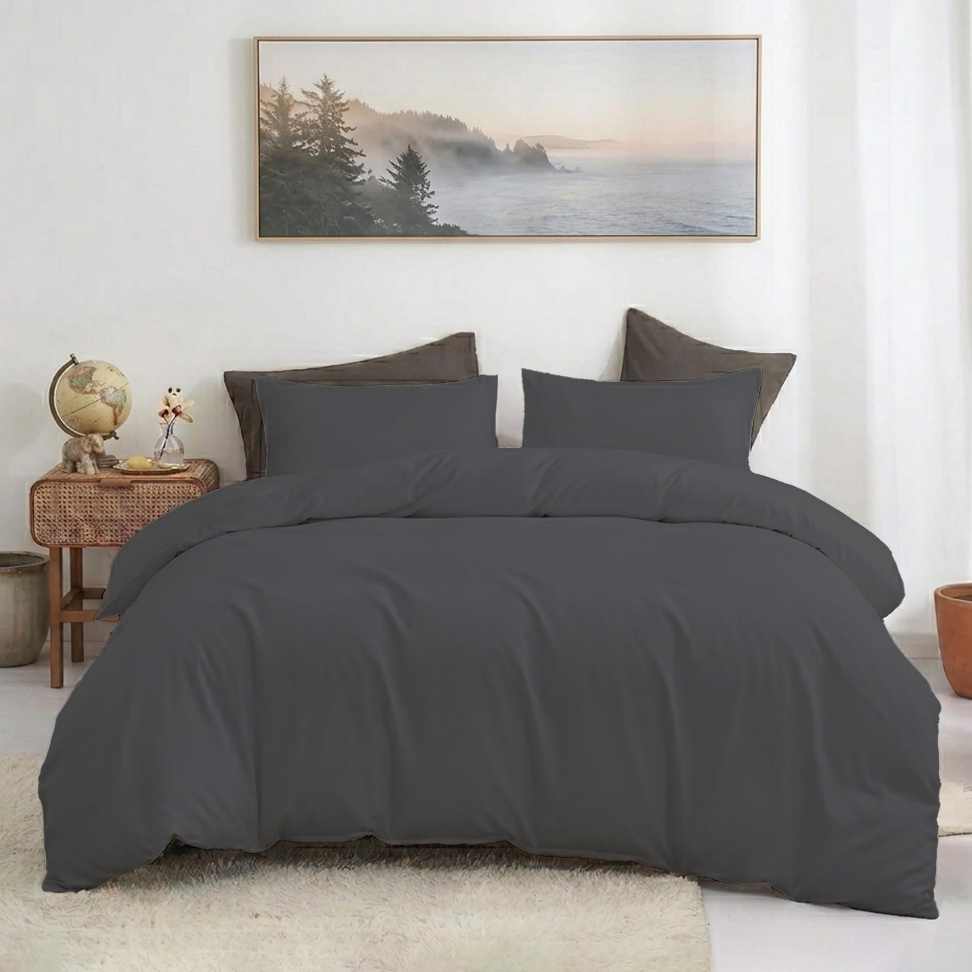 100% Egyptian Cotton King Size 3PC Duvet Cover Set, Super Soft Set โ image 1