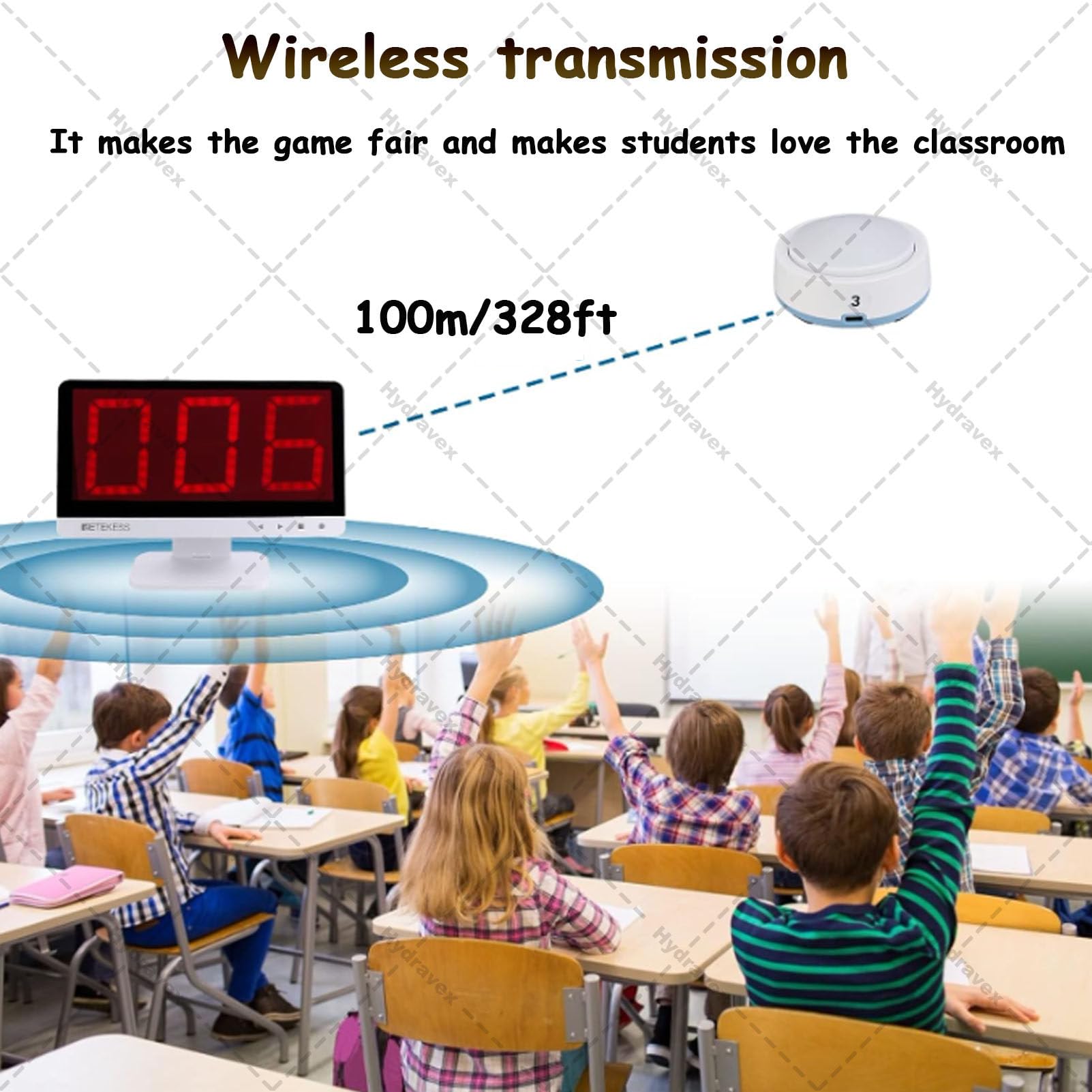 Sistema cicalino wireless a quiz, a lungo raggio, pulsanti di risposta multi-giocatore per spettacoli di giochi, aula, serate di gioco in famiglia e attività educative