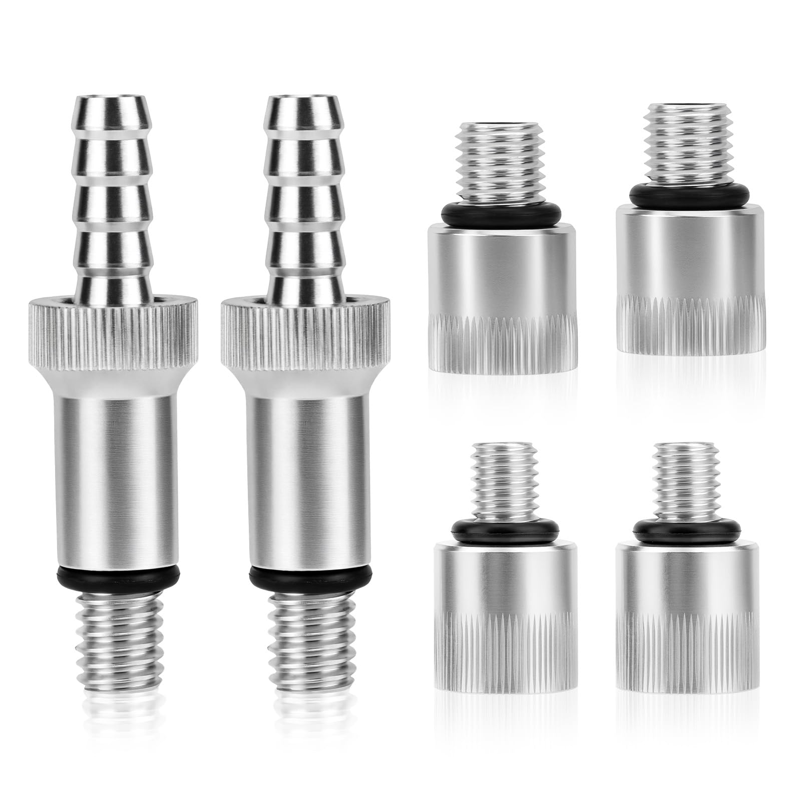 6pcs Lower Unit Gear Oil Pump Adapters, Lower Unit Pump Adapters Including Swivel Joints & Male Joints for Most Boat Outboard Motors Standard Bottles