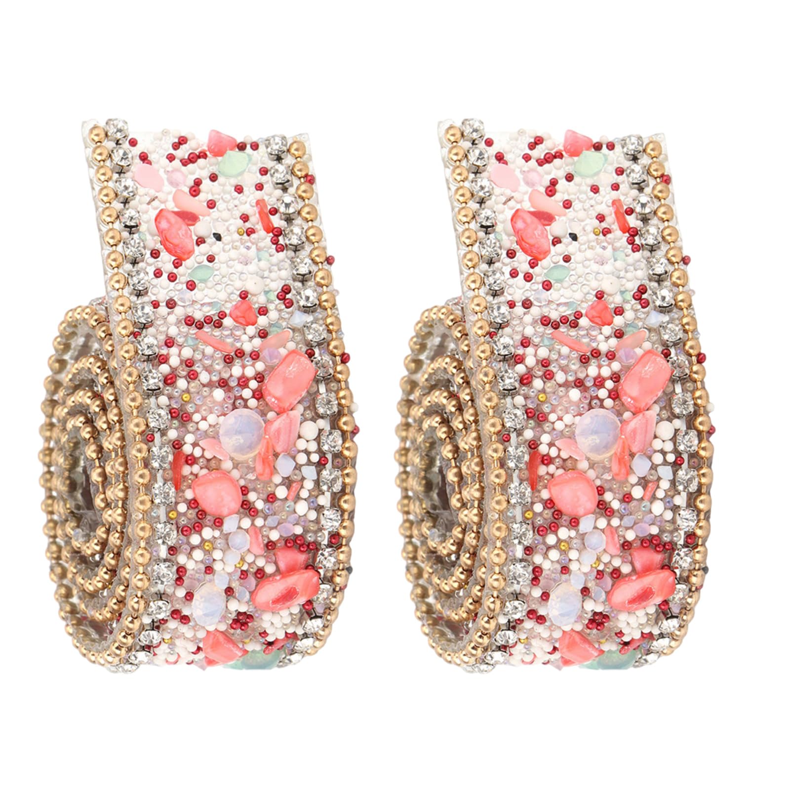 carotoe 2 Rolls Adhesive Rhinestones Trim Iron on Rhinestones Ribbons Sew on Chain for Craft