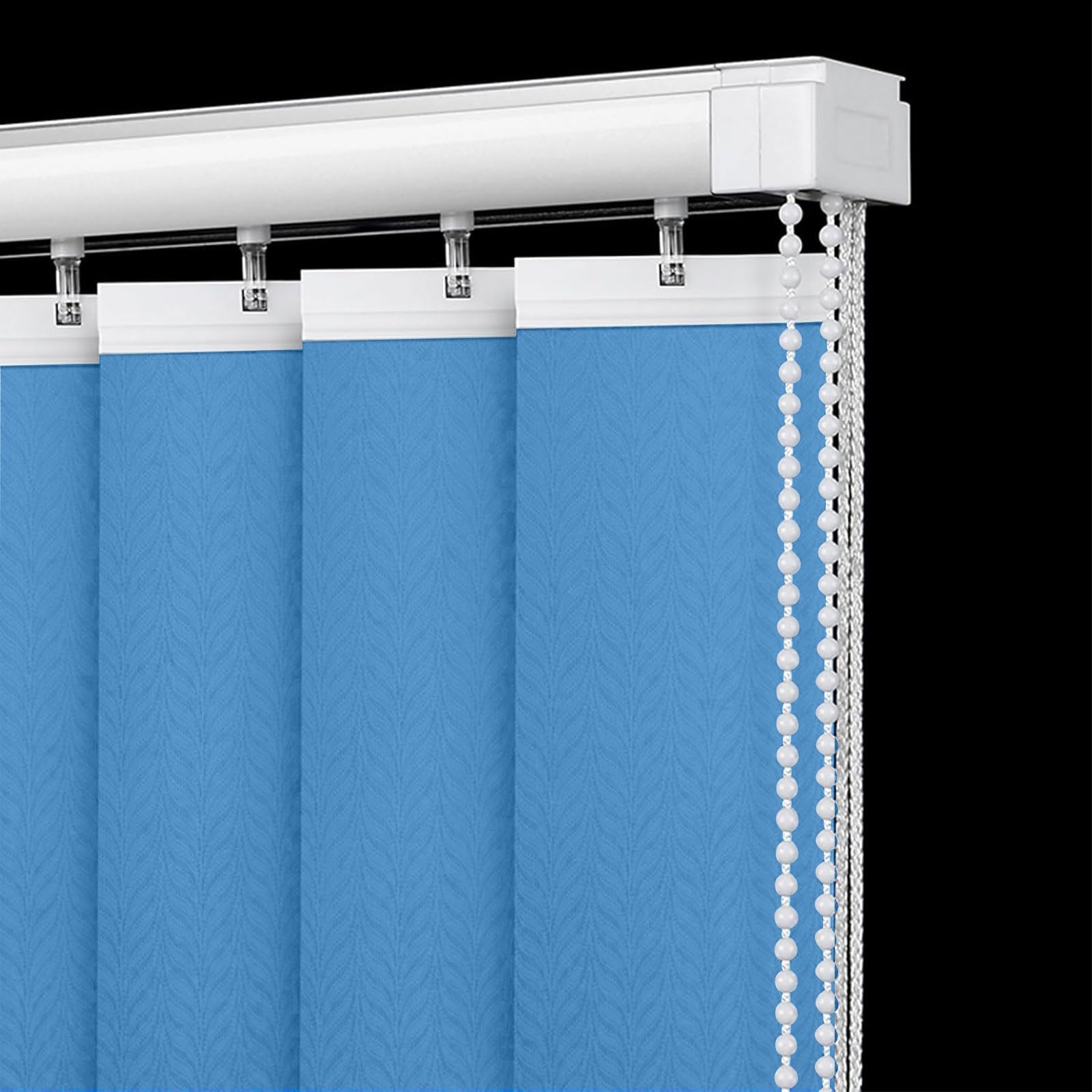 Lamellenvorhang Komplettset Nach Maß, Verdunkelung Vertikaljalousien Innen, Durchscheinend Vorhang Flächenvorhang für Tür Und Fenster, Blau(W120x120cm)