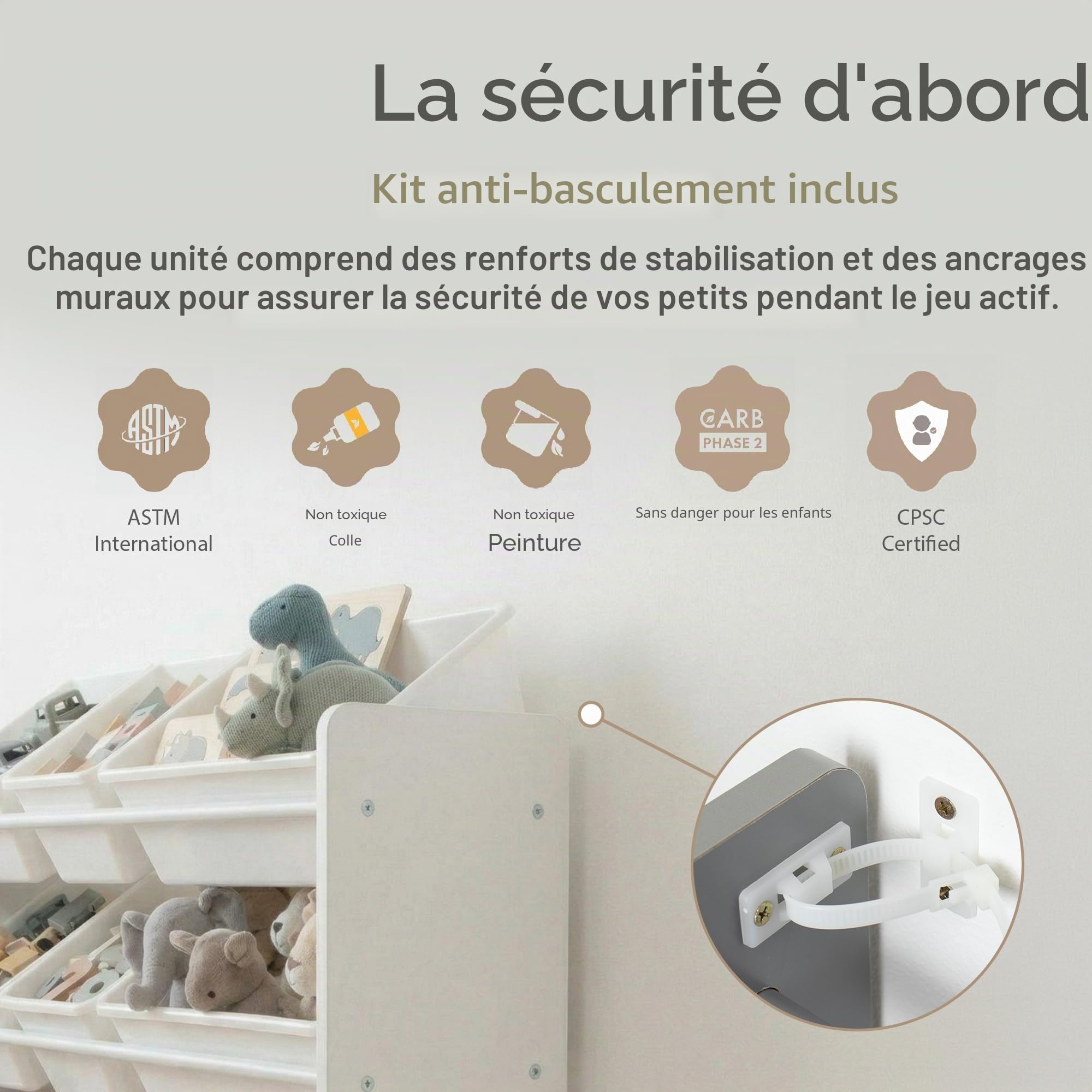 Humble Crew WO565 Étagère pour Enfants - Organisateur de Jouets avec 12 Bacs de Rangement, Blanc/Blanc