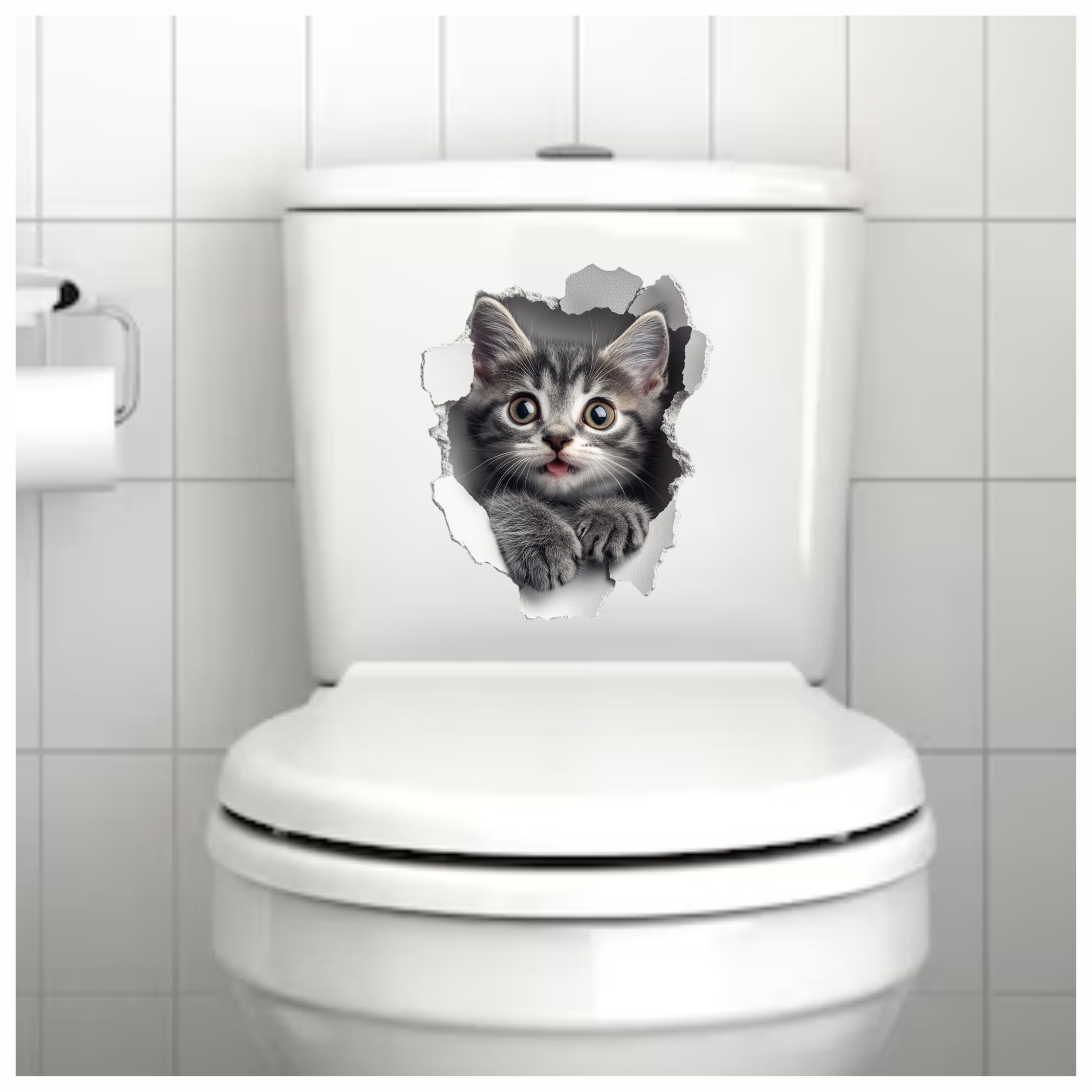 x4 Savannah Kitten Vinyl Stickers Cover Marks Non Transparent Waterproof Decals 1@20cm Tall & 3@7cm Tall Ideal for Toilet Car Phone case - Image 2