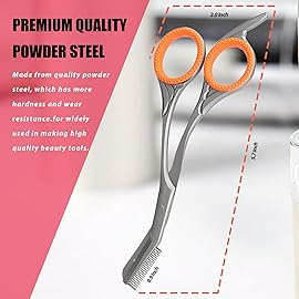 LePinko Eyebrow Trimming Scissors with Combs, Gifts For Men Women Stocking Stuffers, Black