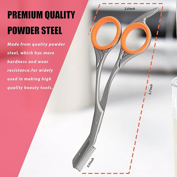 Eyebrow Trimming Scissors with Combs Eyebrow Trimmer Kit