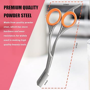Eyebrow Trimming Scissors with Combs Eyebrow Trimmer Kit