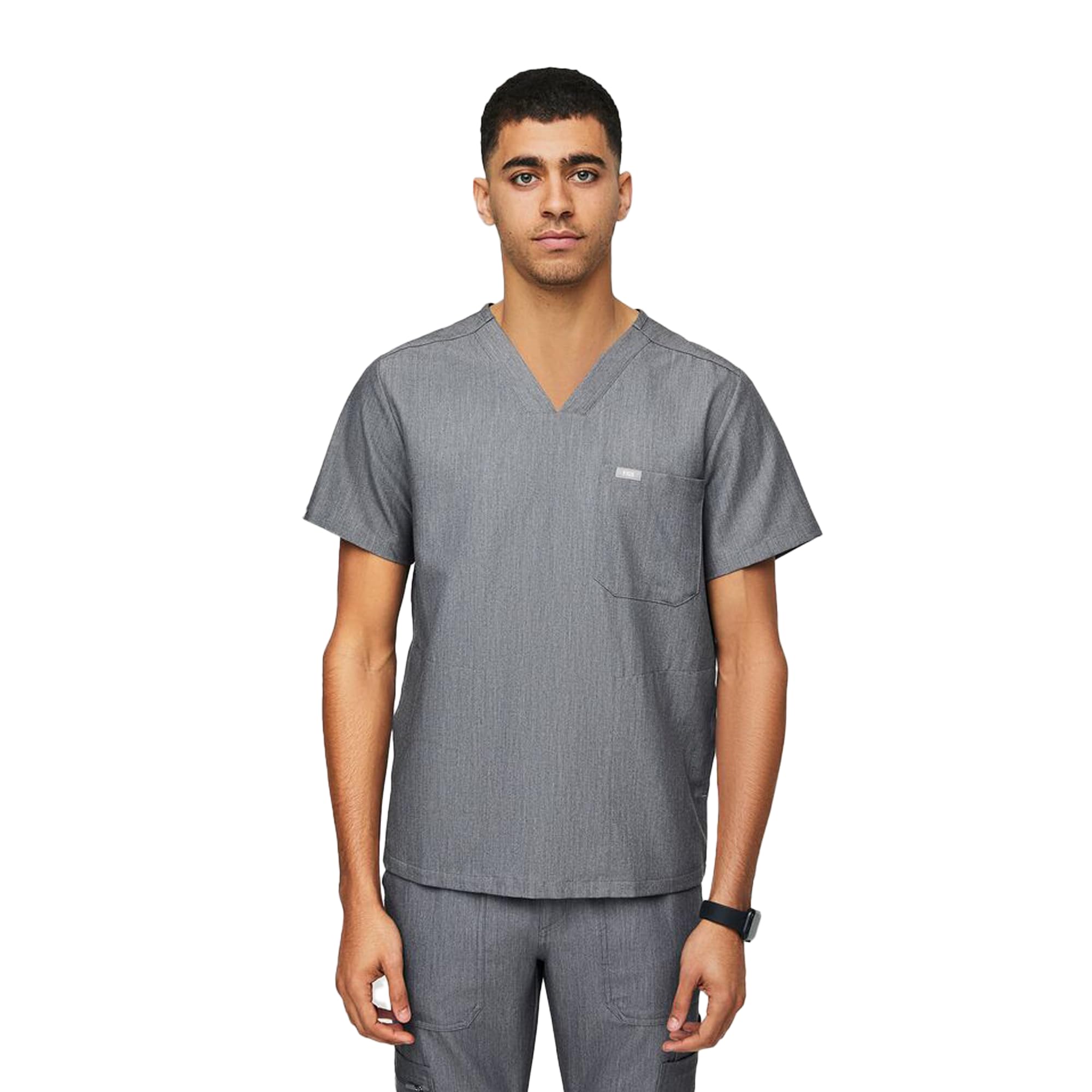 FIGSChisec Scrub Top for Men – 3 Pockets, Tailored Fit, Squared V-Neck, 4-Way Stretch, Moisture-Wicking