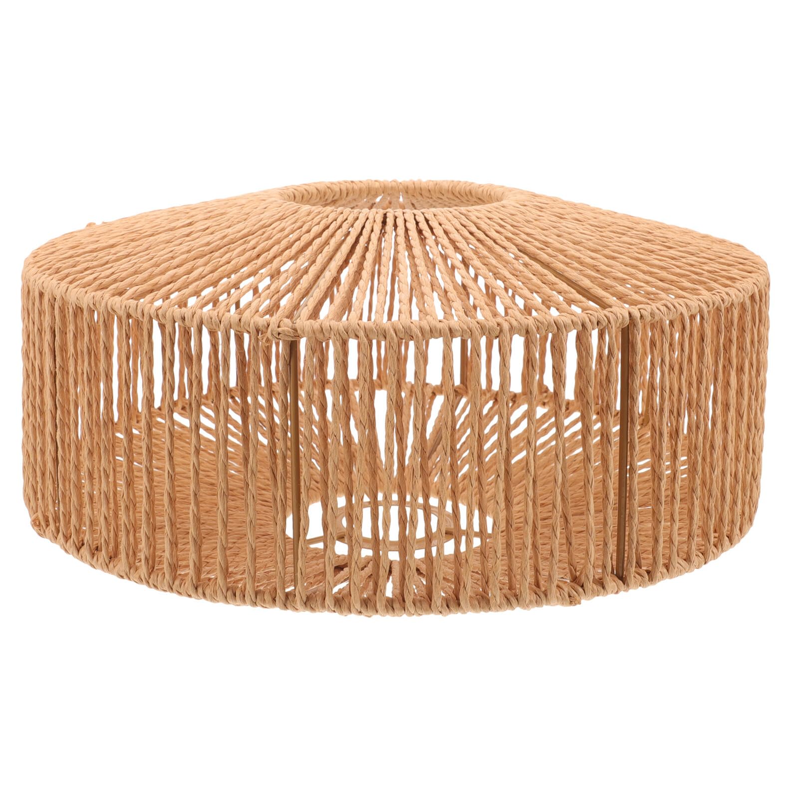 Gatuida Vintage Woven Paper Rope Lampshade 95x300x145mm Ceiling Light Shade for Dining Room Pendant, Handmade Rustic Decorative Lamp Cover for Restaurant and Hotel