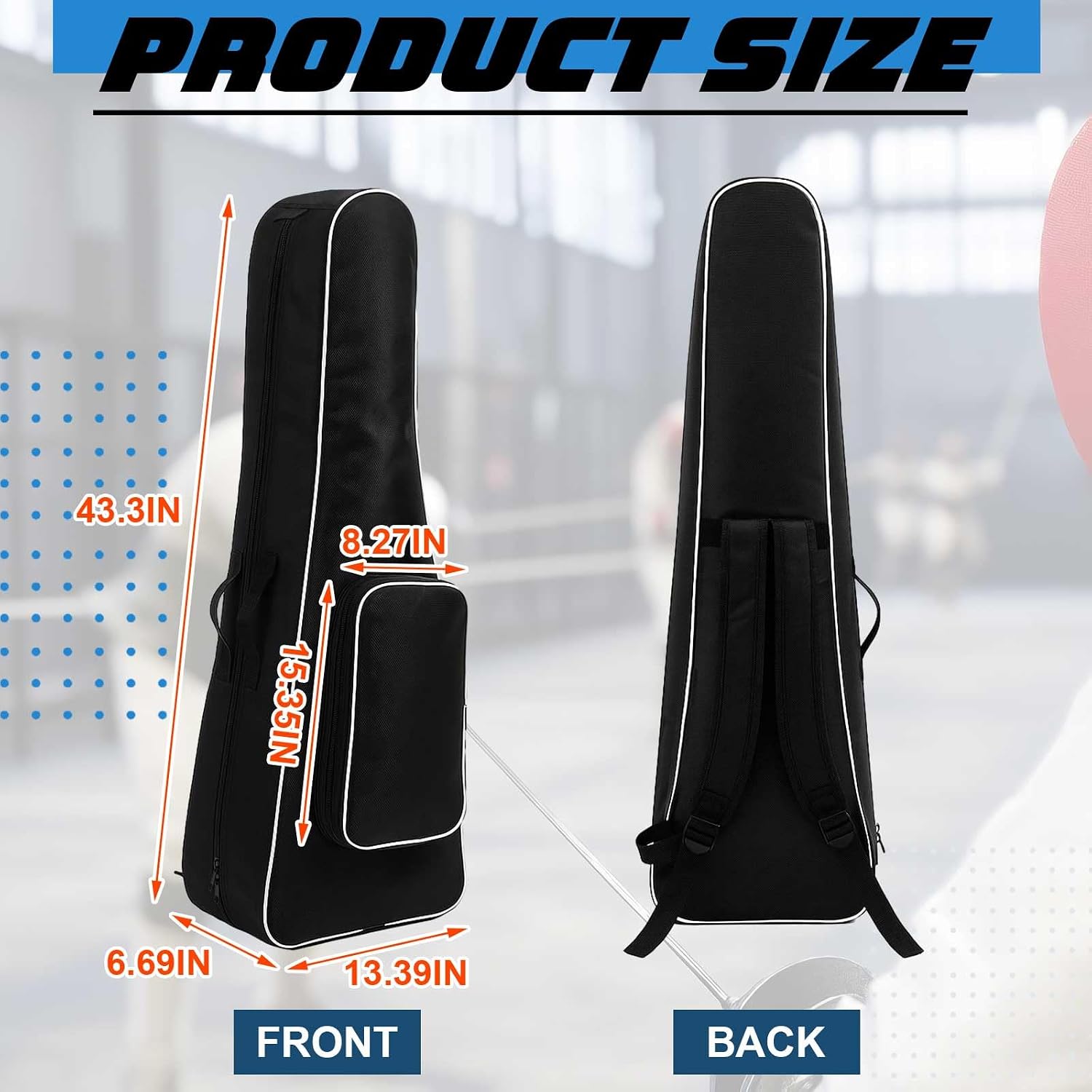 Eccliy Fencing Bag 1680d Oxford Large Portable Equipment Gear Bag for Epee Foil Saber Waterproof Case with Handle and Shoulder Strap 43.3 x 13.4 x 6.7 Inches