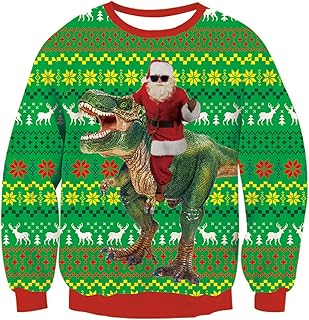 Loveternal Unisex Christmas Jumper 3D Ugly Xmas Pullover Crewneck Long Sleeve Top S-3XL