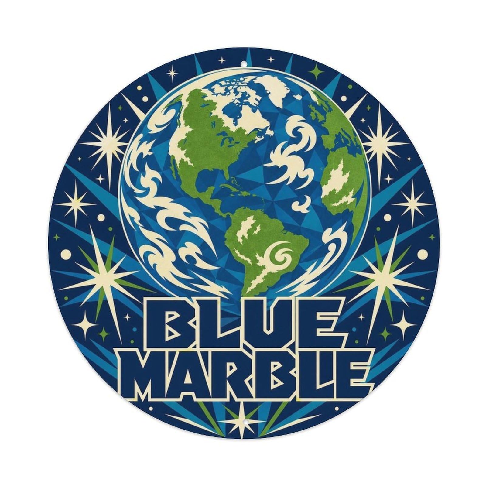 Space Exploration Astronomy Blue Planet Oceans Cosmos Metal Tin Sign