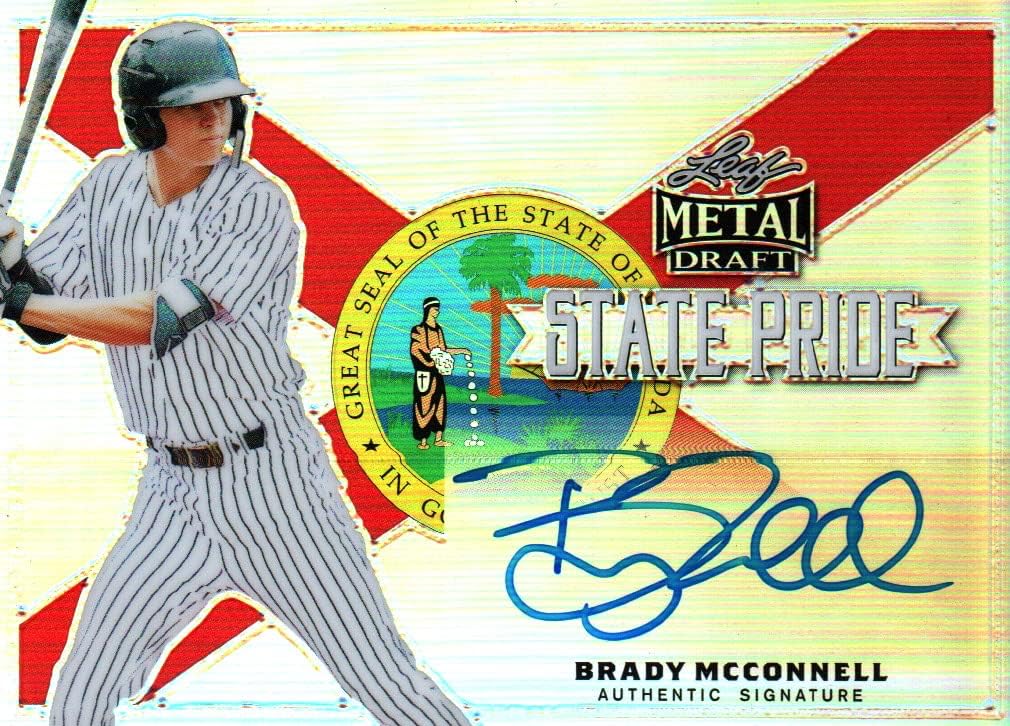 Brady McConnell Autographed & Serial Numbered 12/50 Collectible Baseball Card - 2019 Leaf Metal Draft State Pride Baseball Card #SP-BM2 (Royals) Free Shipping & Tracking