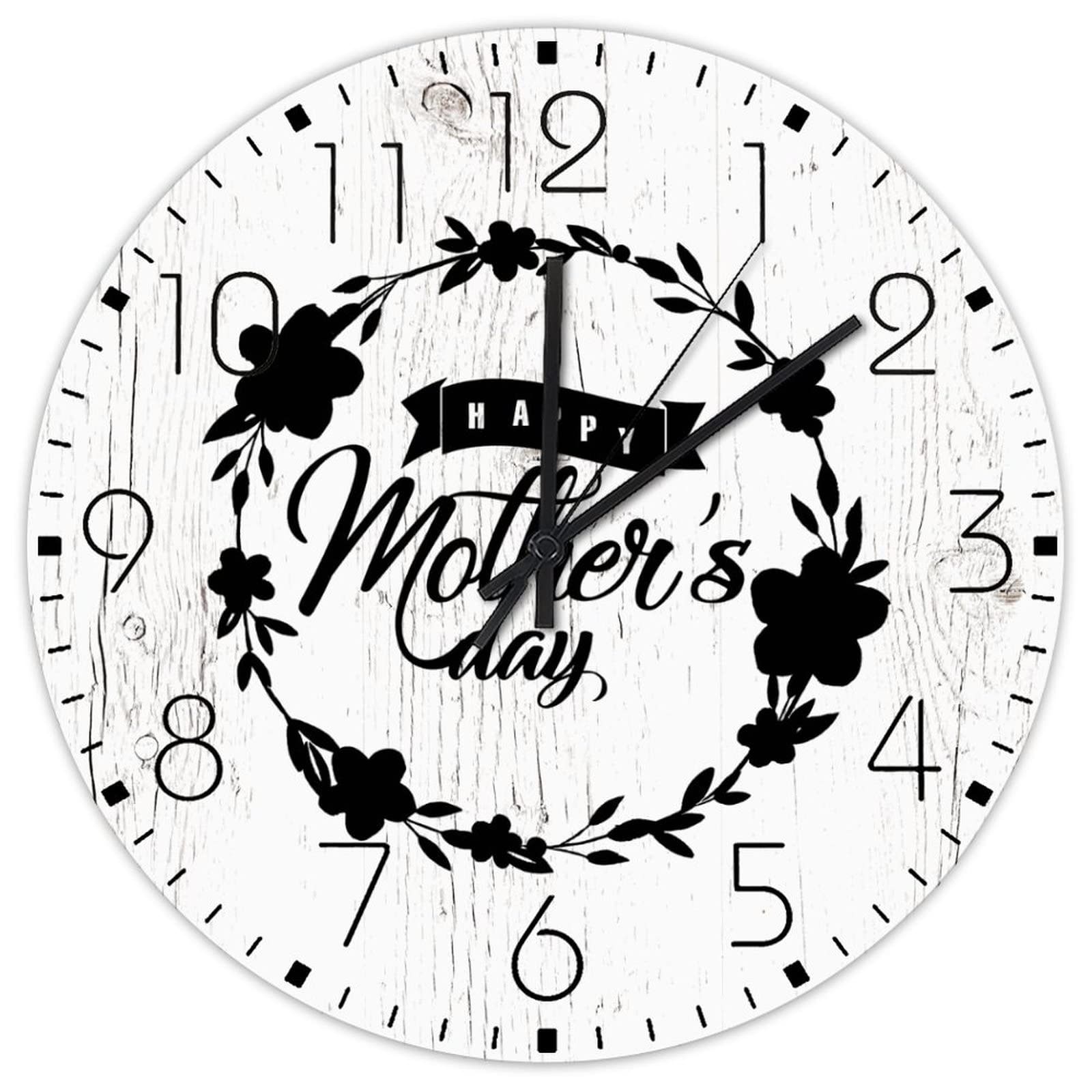 Horloge murale en bois vintage ronde décoration murale chambre enfant