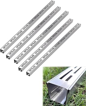 5 Pack Shallow Drainage Channels and Grating, Narrow Slim Grill Trench Cover Set Decorative, Sidewalk Backyard Sewerage to Stop Leaves