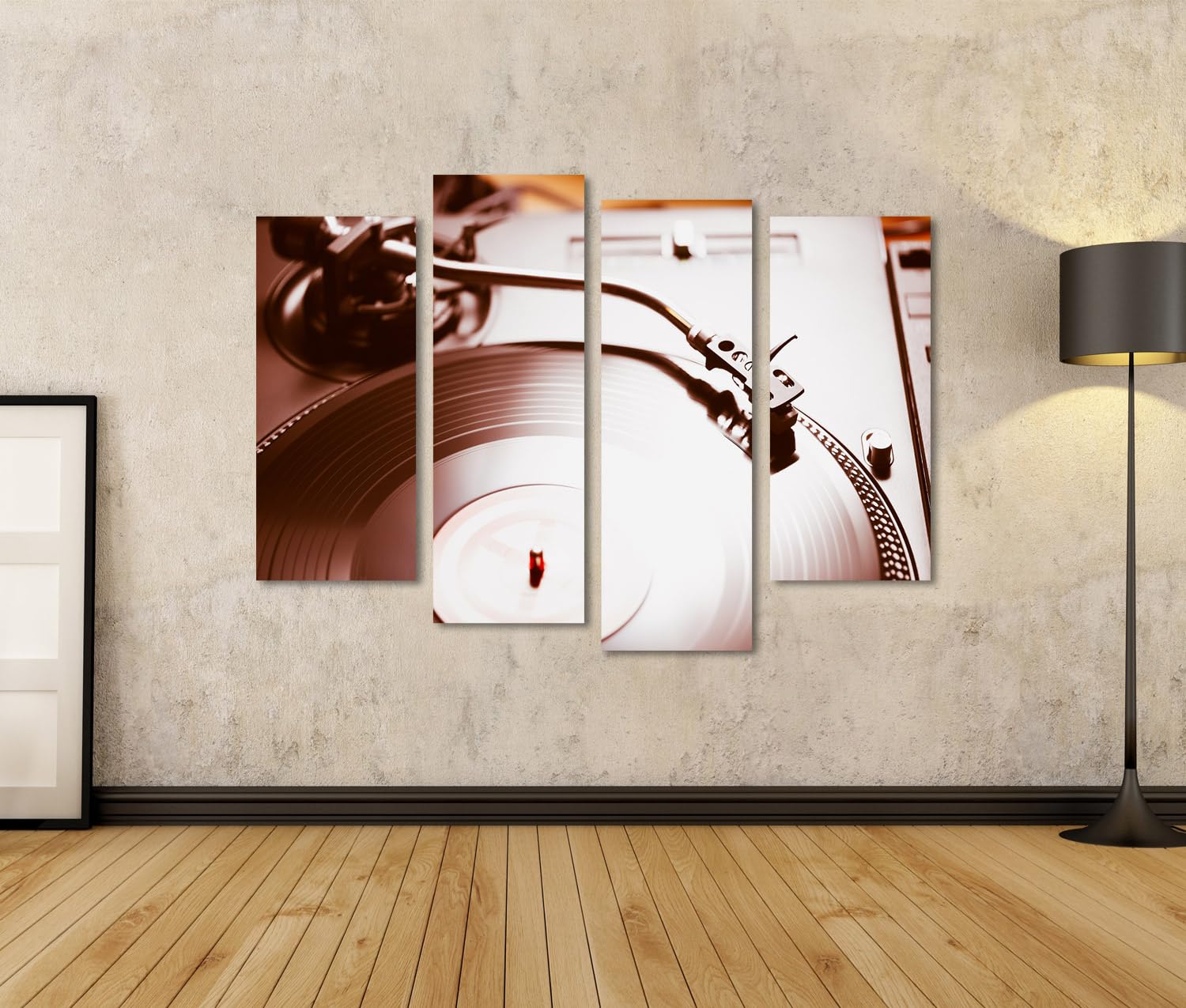 islandburner WTD - Stampa su tela in vinile, motivo nostalgico, musica, 130 x 80 cm, 4 pezzi
