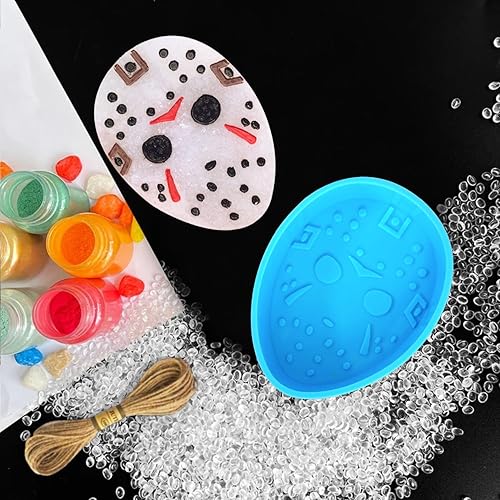 Miniatura 3 de Rifanda Molde fresco de Halloween para automóvil, calavera con rosa de silicona fresca para cuentas aromáticas, molde de silicona apto para horno,