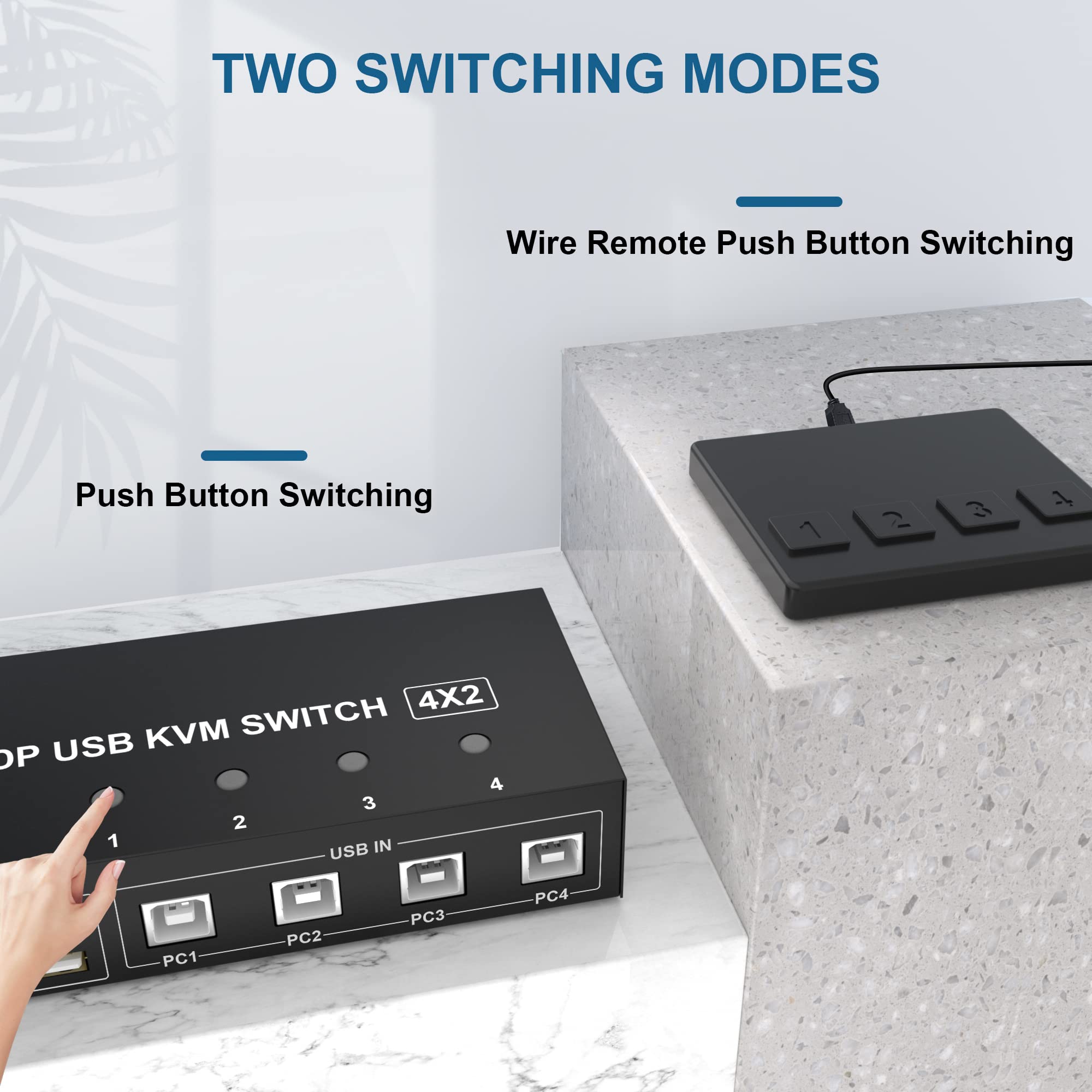 Amazon.co.jp: Displayport KVM Switch 4コンピュータ 2モニタ、4K