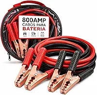 Cabo de Chupeta Automotivo Reforçado 400A 2,2 Metros Cobreado com Garras em Aço para Baterias 12V e 24V Carro SUV Caminhão Carregamento Rápido Potência Segura e Confiável