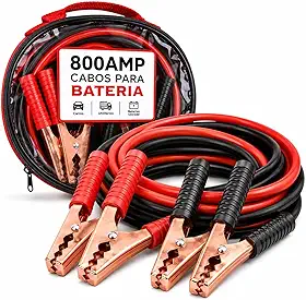 Cabo de Chupeta Automotivo Reforçado 400A 2,2 Metros Cobreado com Garras em Aço para Baterias 12V e 24V Carro SUV Caminhão Carregamento Rápido Potência Segura e Confiável