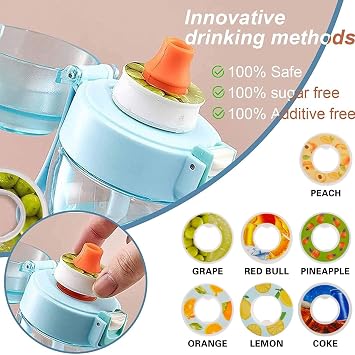 Air Up Water Bottles with 7 Flavor Pods Packs, 650ml Starter Up Set Drink Bottles with 7 Fruit Flavor Pods Flavors 0 Sugars, 0 Calories, Gym and Outdoor Sports Color : Blue