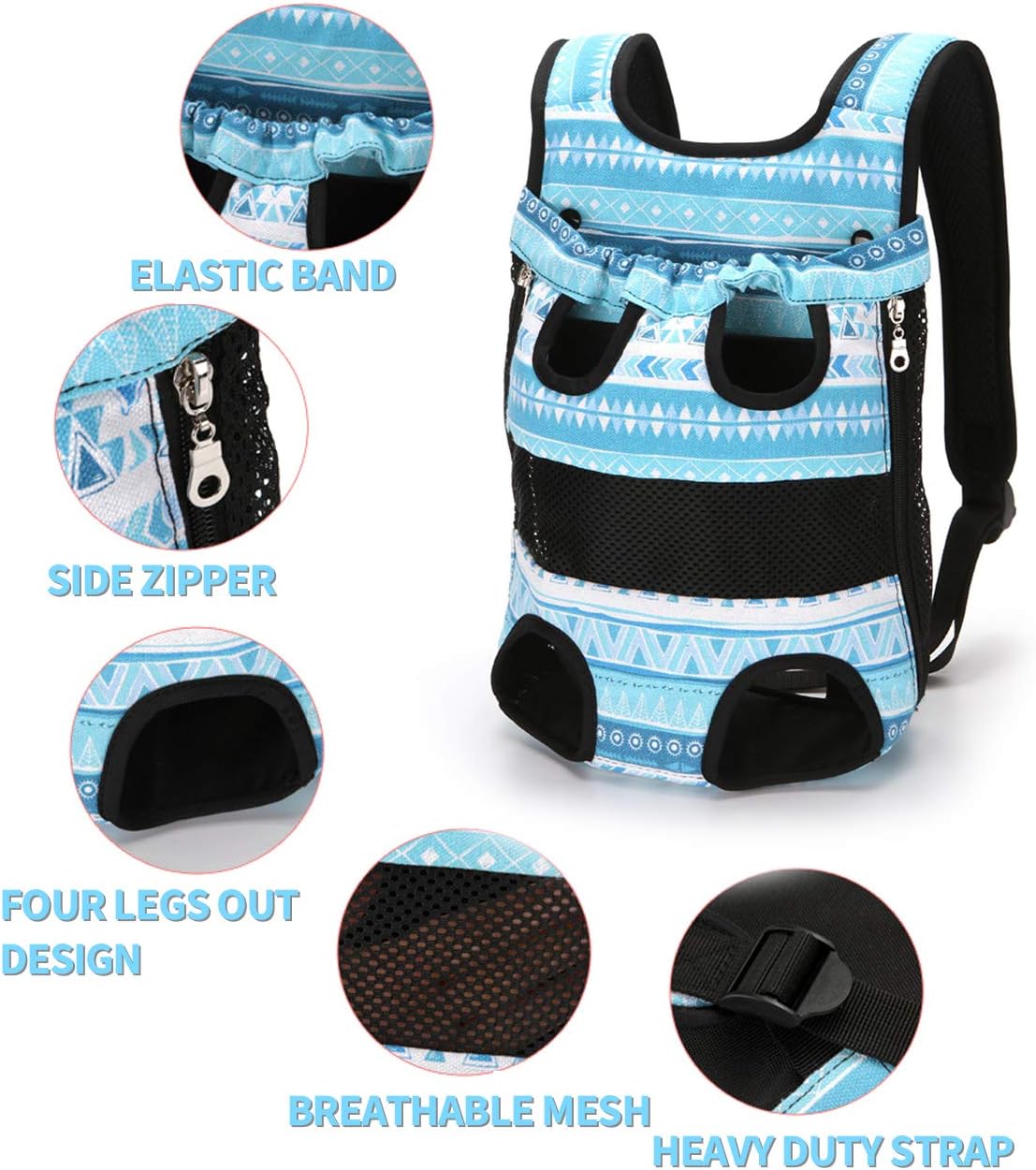 PETCUTE Dog Carrier Backpack Large Dog Chest Carrier Adjustable Pet