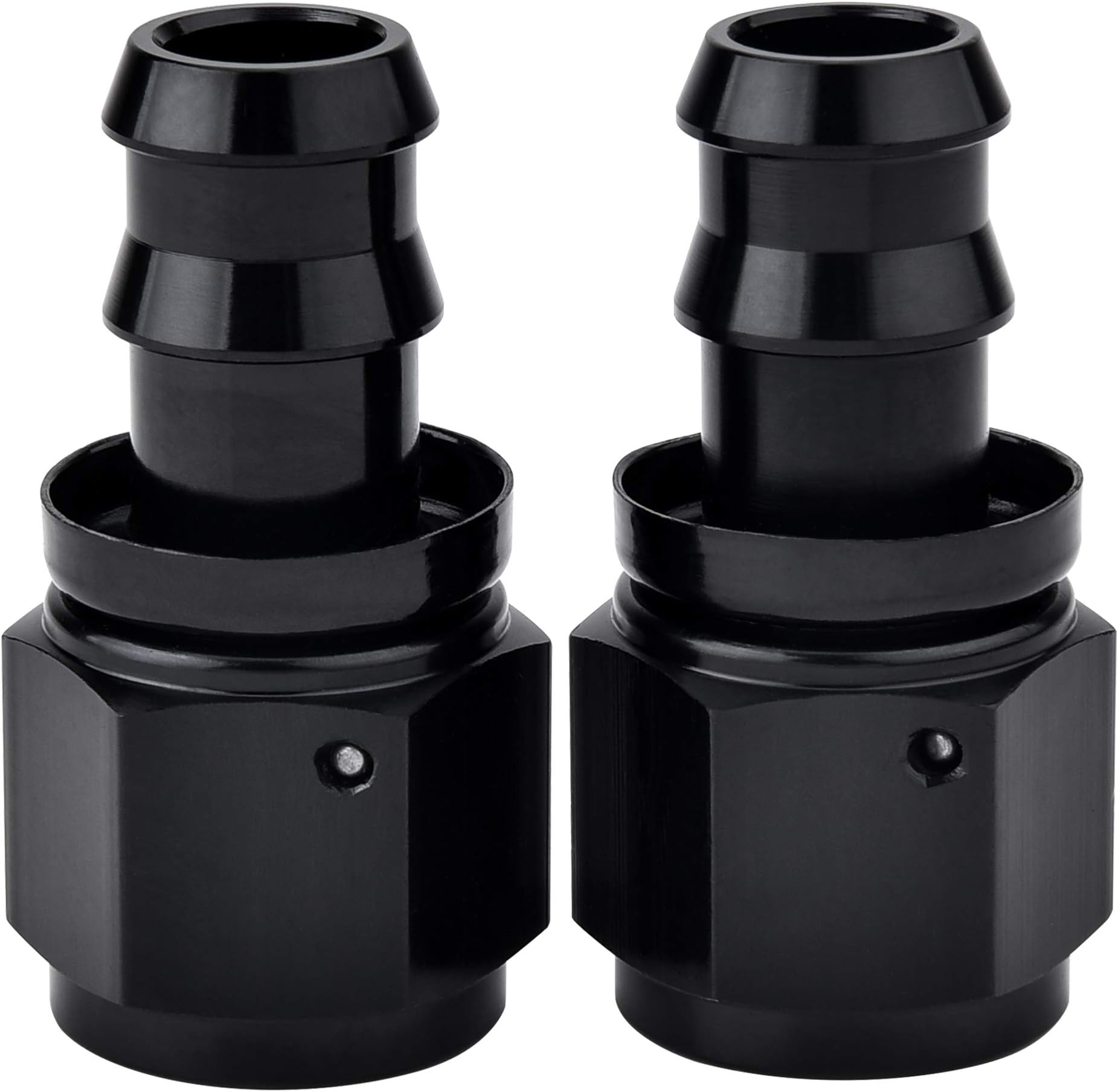 EVIL ENERGY 8AN Straight Push Lock Hose Fitting End Black 2PCS