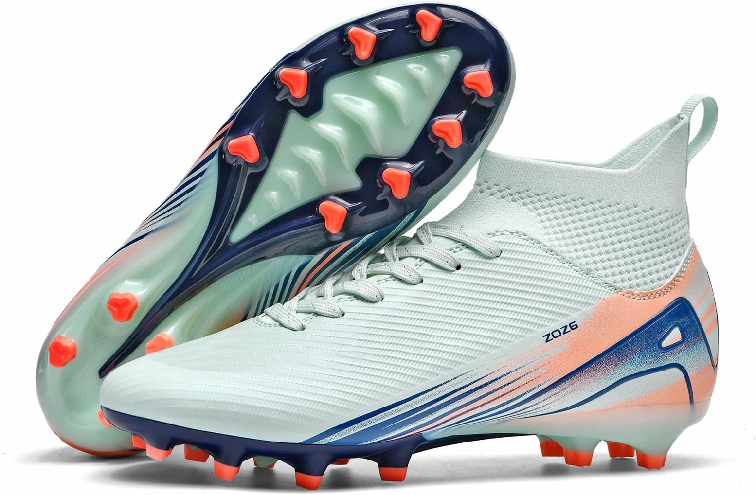 KikaluoMen's High Top Soccer Shoes AG Long Spikes Men's and Women's High-Top Students Game Sports Training Soccer Cleats Shoes