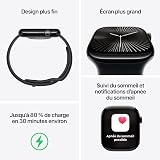 Apple Watch Series 10 (46mm GPS) Smart Watch with Jet Black Aluminum Case and Black Sport Strap (S/M) Fitness Tracker, ECG App, Retina Display Always On - 3