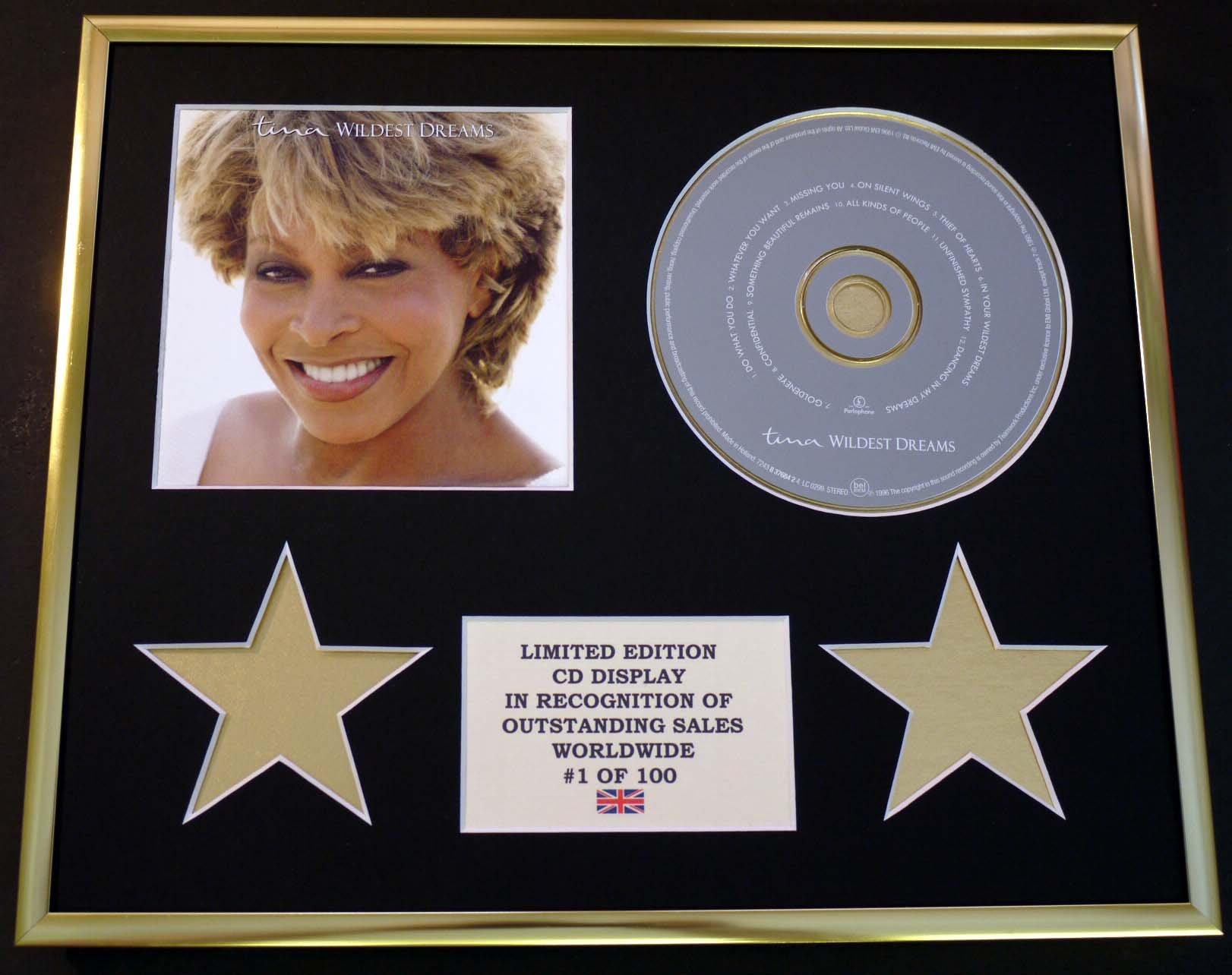 TINA TURNER/CD DISPLAY/LIMITED EDITION/COA/WILDEST DREAMS