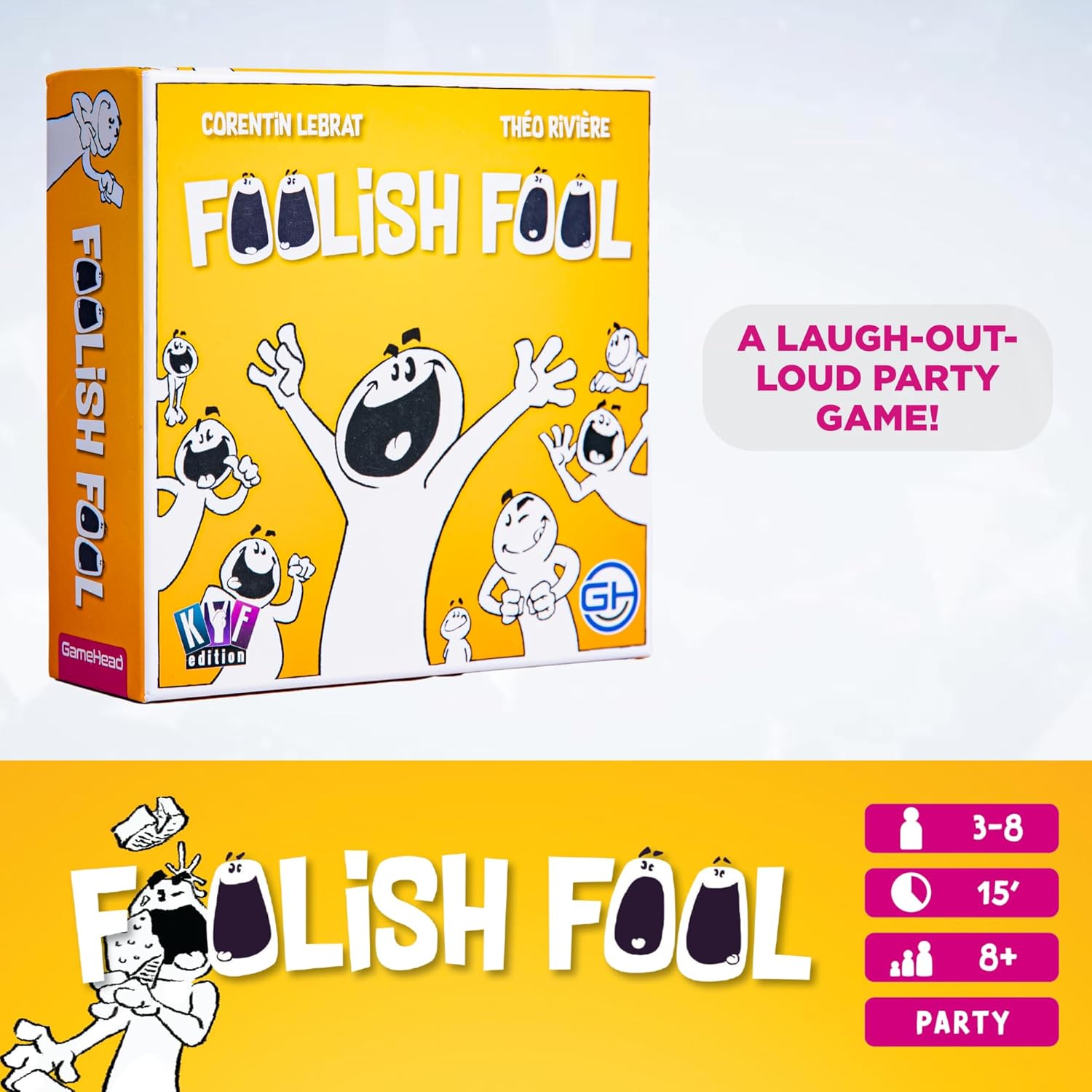 GameHead Foolish Fool, The Goofy Rule Party Game for Families and Parties, Ages 8+, 3-8 Players, Fast Paced 15 Minute Play Time, Fun and Travel Friendly