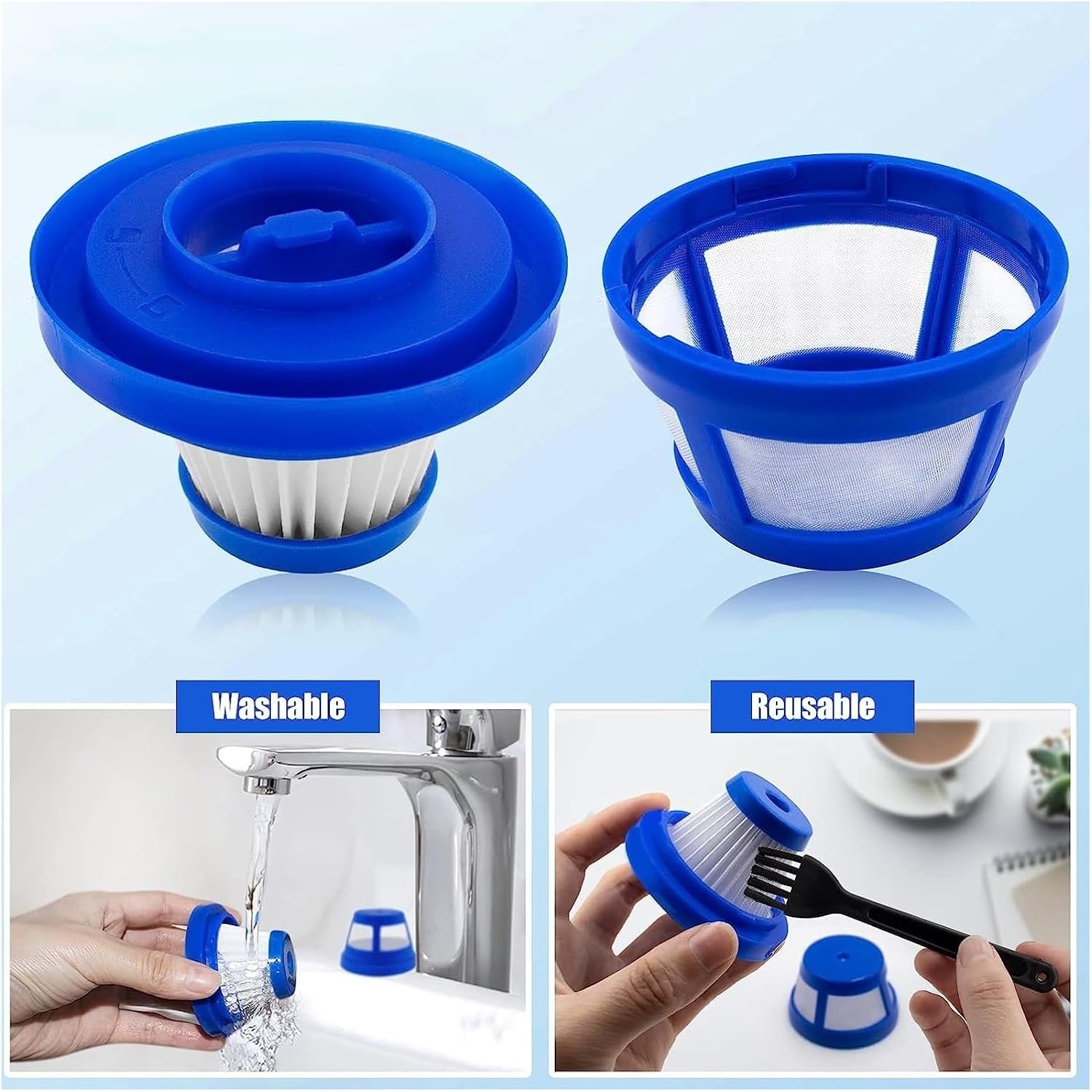 Replacement Filter Kit, Compatible For Anker,Compatible For Eufy, HomeVac H11 Pure Cordless Handheld Vacuum Cleaner Parts(6pcs)