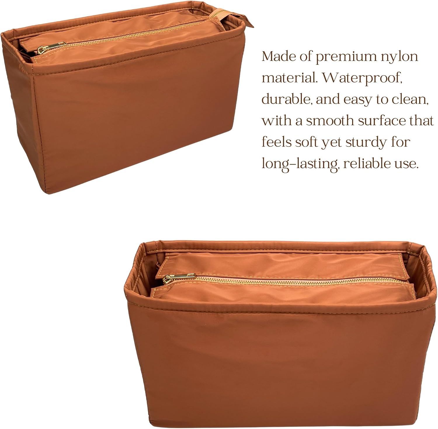 Organizer for Bogg Bag Original/Baby/Bitty, Waterproof Nylon Insert with Top Zipper Cover (Medium, LightMint)