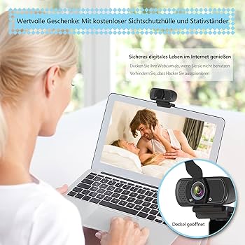 Trust Tanor 1080p Webcam PC, Full HD USB Web Cam With Privacy Filter, PC Camera With Microphone, Fixed Focus 30 FPS, 85% Recycled Plastic, Video