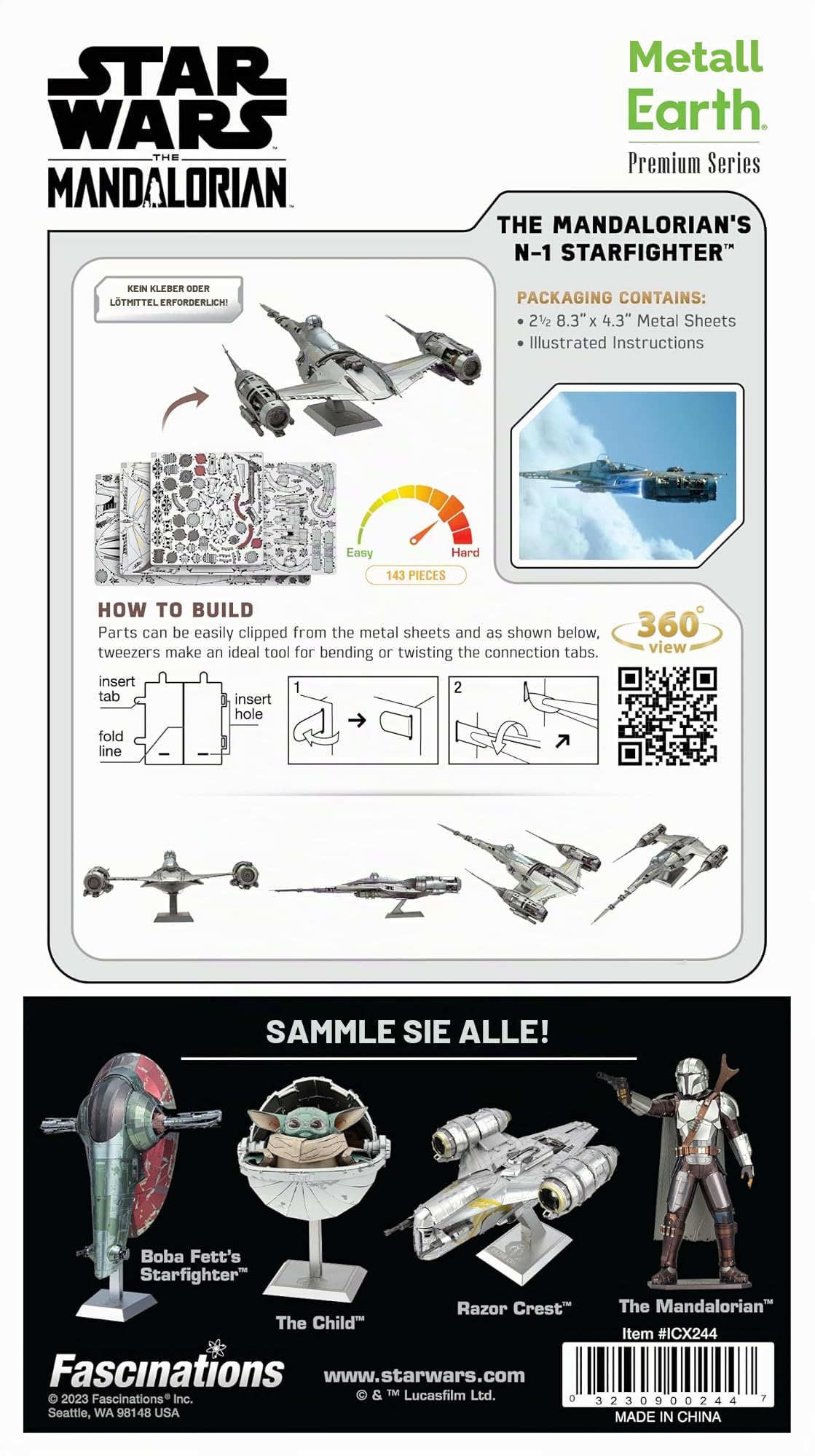Metal Earth 3D Metallbausatz Star Wars N-1 Starfighter ab 14 Jahre