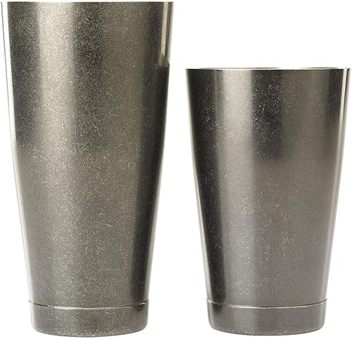 Barfly Lata de cóctel, juego (18 oz y 28 oz), negro vintage