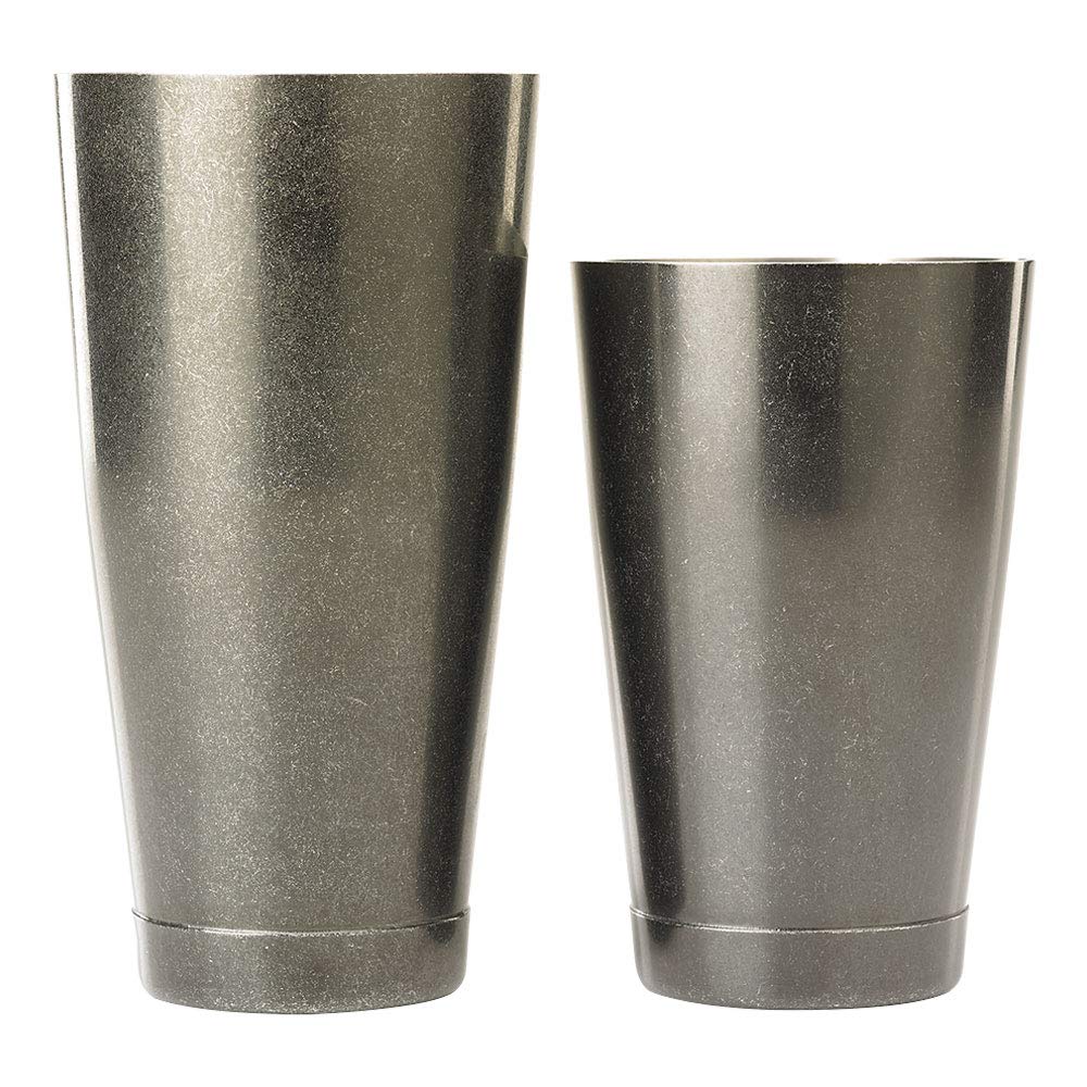 Shaker noir vintage Barfly boîte en étain élégante pour bar de salon haut de gamme