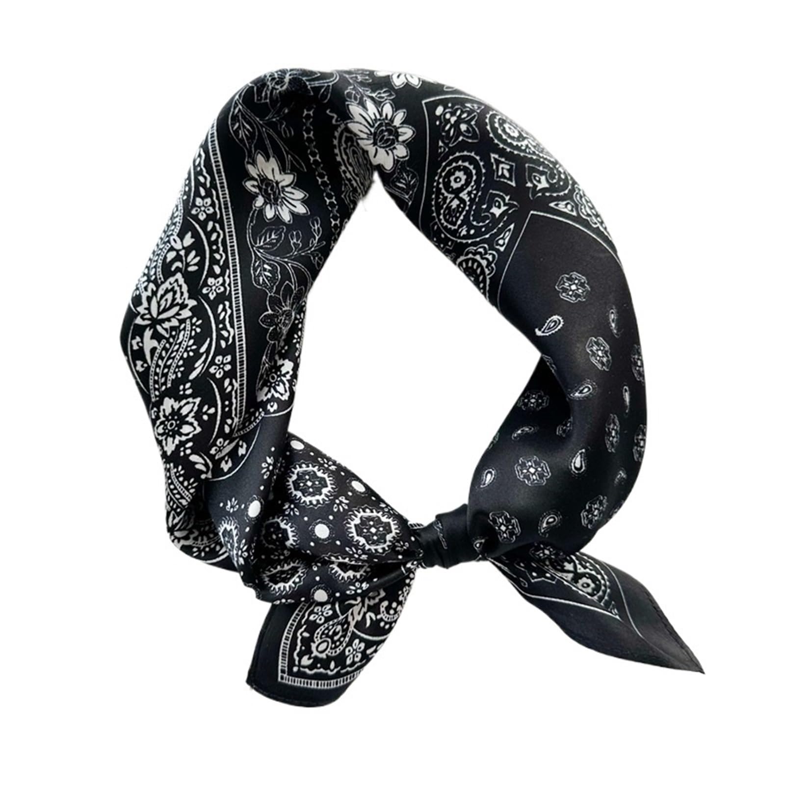 Pañuelo de seda pequeño 1PC Silk Scarf For Women 53X53CM Square Hair Ribbon Headband Hijab Neckerchief Neck Tie Wrist Wrap