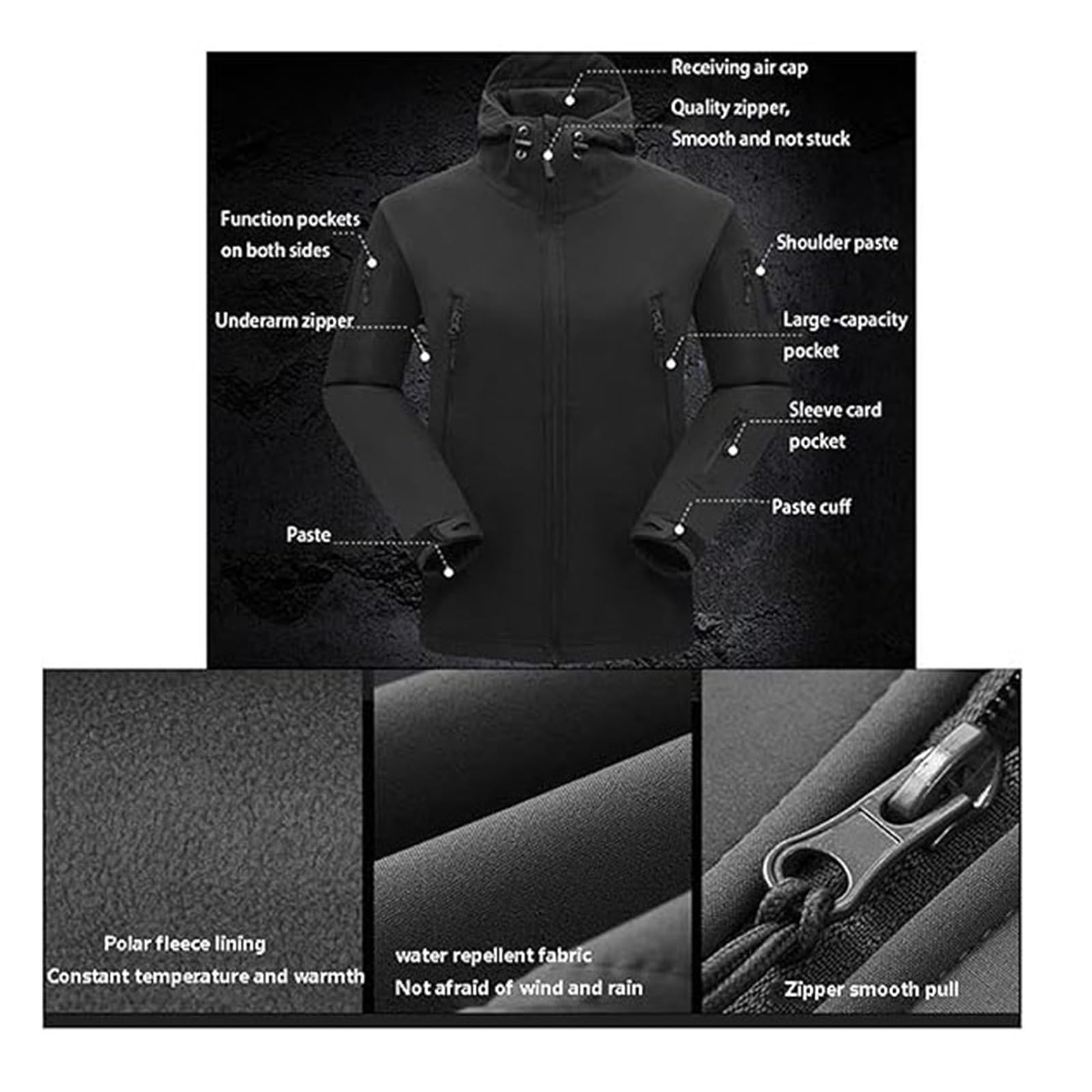CLSQLXYJZC Completo Da Sci Da Uomo In Due Pezzi, Set Giacca E Pantaloni Con Cappuccio Antivento Impermeabile Caldo Invernale Da Uomo, Con Fascia Da Braccio E Cintura, Per Lo Sci, E Invernali