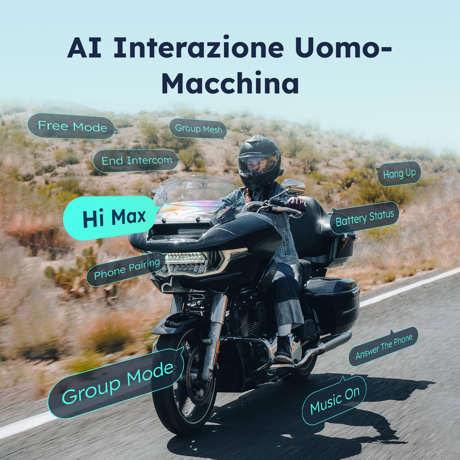 ASMAX F1 Interfono Moto, Comunicazione Bluetooth con Controllo Vocale, Interfono Mesh da 1,8km per 10 Piloti, Ricarica Rapida/Universale/Cancellazione del Rumore/IP67 Impermeabile,Doppio
