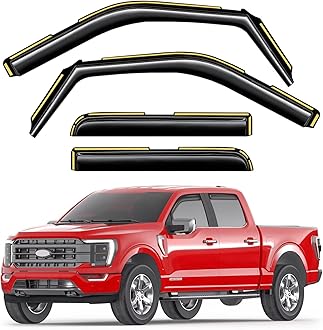in-Channel Window Rain Guards Fit for Truck Ford F150 2021-2026 SuperCrew Extra Durable Window Visors Window Deflectors Vent Visors Vent Shades Car Accessories-4 pcs 2-Q11-Gai