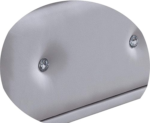 Miniatura 4 de Kings Brand Furniture - Banca de diseño, tapizado, con nudos, con espacio para almacenamiento, estilo Otomano., Tela, Blanco Blanco,Negro